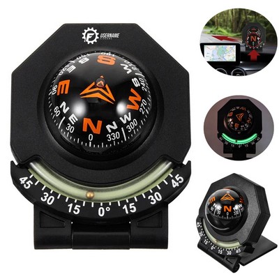 Black Dashboard Compass for Cars